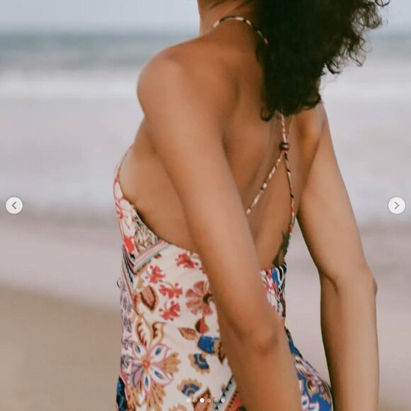 Zara Patchwork Print Midi Dress NWT Size Small - Picture 6 of 11